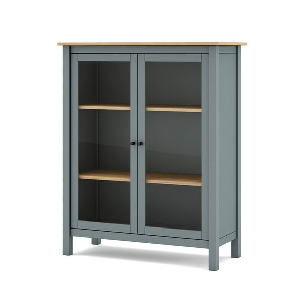 Vetrina verde polveroso in pino massiccio 90x110x40 cm Misti – Marckeric-image-4