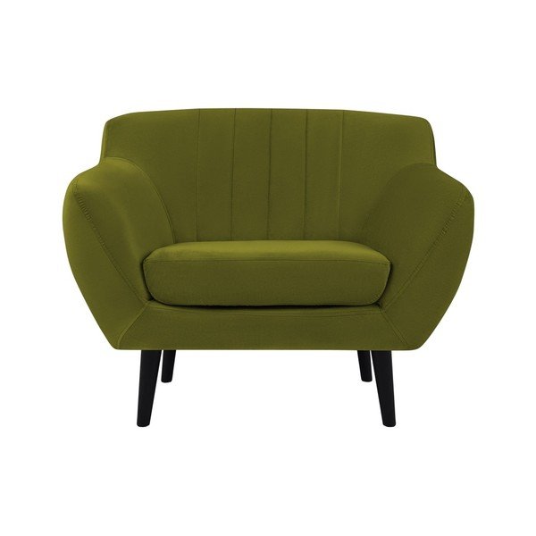 Poltrona in velluto verde Toscane - Mazzini Sofas