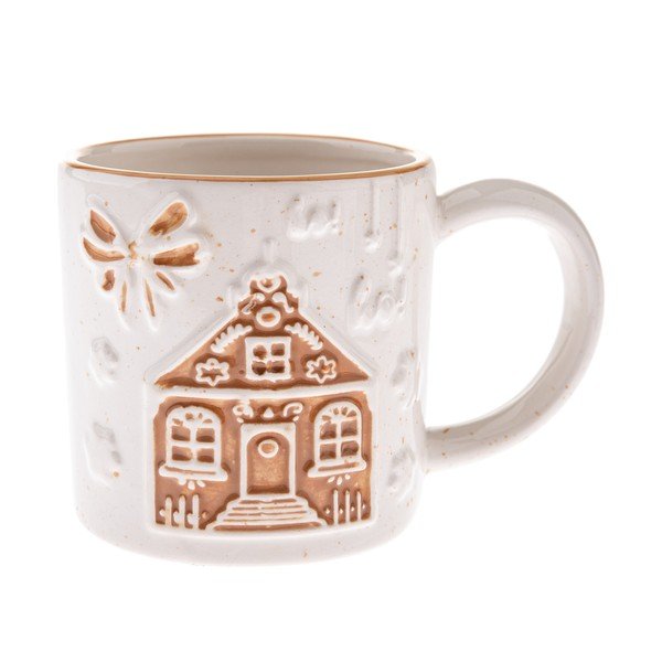 Tazza bianca in ceramica a tema natalizio Christmas cottage – Dakls