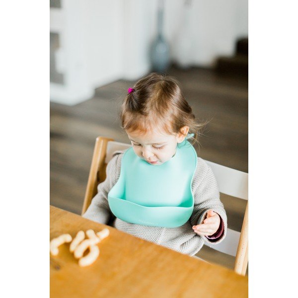 Bavaglino in silicone blu con tasca Bavaglino - Kindsgut-image-1