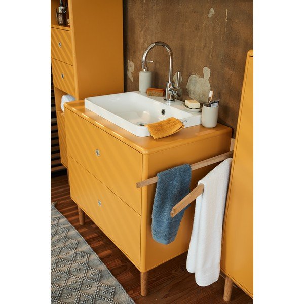 Mobile giallo con lavabo senza miscelatore 80x62 cm Color Bath - Tom Tailor-image-1