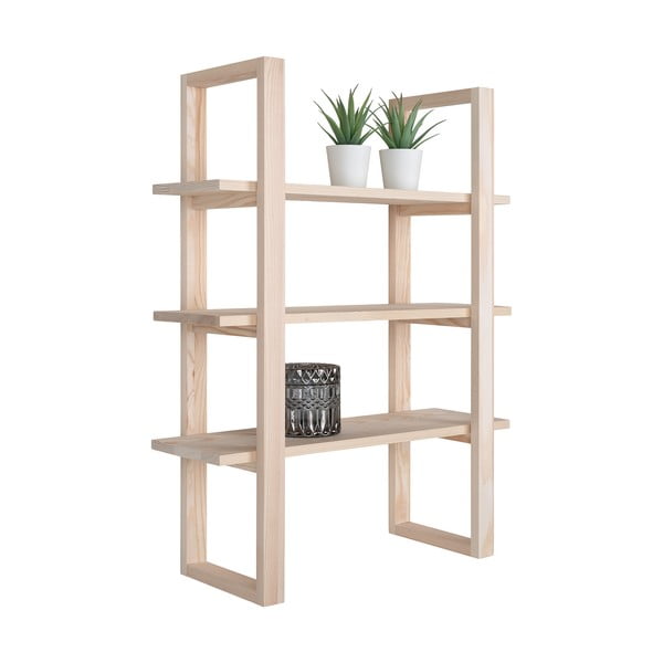 Scaffale a castello in legno massiccio di pavlovnia in colore naturale 48 cm Santiago - House Nordic-image-2