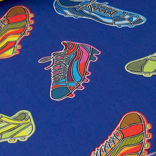 Lenzuolo con angoli per bambini blu per letto matrimoniale 135x190 cm Bright Football – Catherine Lansfield-image-2