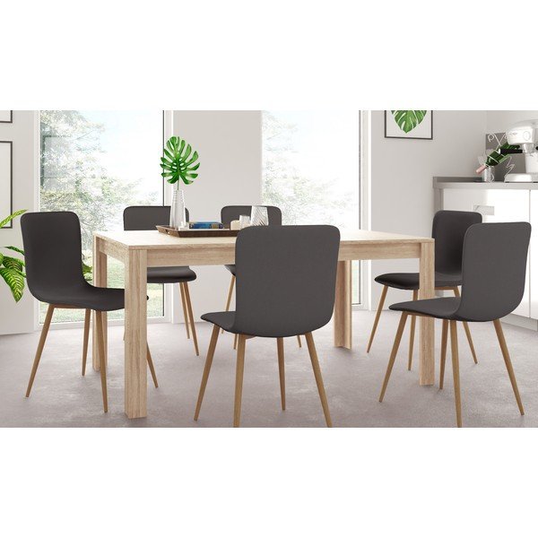 Tavolo da pranzo colore naturale in rovere decorato 90x160 cm Lynn - Støraa-image-1