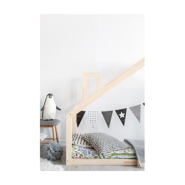 Letto Mila DM in legno di pino, 70 x 140 cm - Adeko-image-1