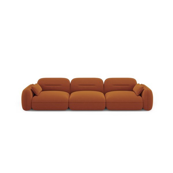 Divano in velluto arancione 320 cm Audrey - Interieurs 86