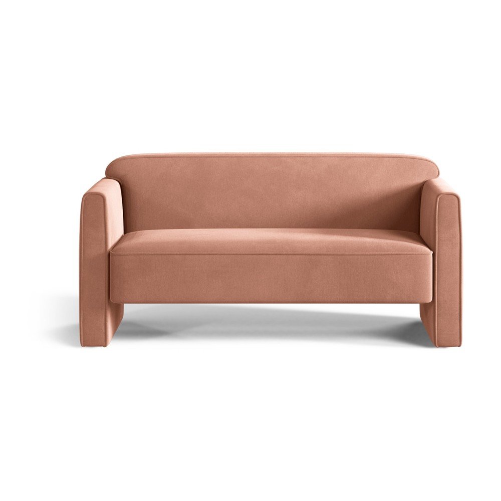 Divano rosa con rivestimento in velluto 140 cm Abby – Micadoni  | Divani