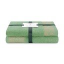 Set di asciugamani per viso e corpo tipo terry verde chiaro in cotone 2 pz Allium – Restilo