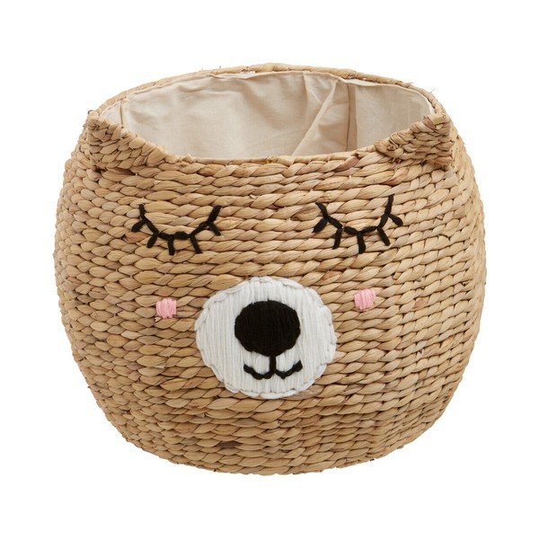 Cesta per giochi da bambino di colore naturale in giacinto d'acqua ø 49x40 cm Lidi Cat Face – Premier Housewares