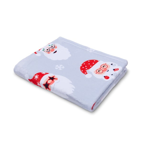 Coperta grigia con motivo natalizio in micropile 130x170 cm Santa Spec-Tacular - Catherine Lansfield-image-2