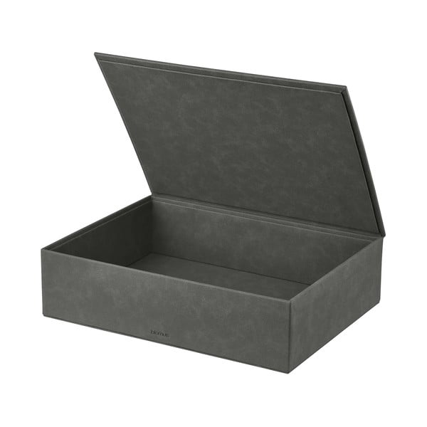 Scatole in set con coperchio/decorative color antracite in finta pelle 2 pz 40x30x11 cm Sahla – Blomus-image-4