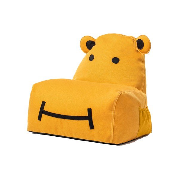Borsa da divano per bambini giallo senape Hippo - The Brooklyn Kids