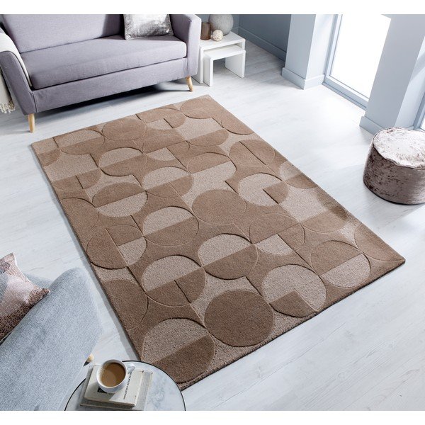 Tappeto di lana marrone Gigi, 120 x 170 cm - Flair Rugs-image-4