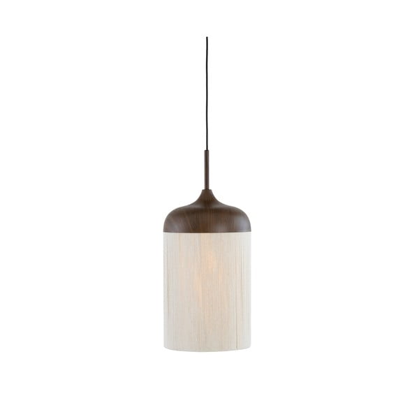 Lampadario marrone scuro con paralume in tessuto ø 22 cm Dania - Light & Living