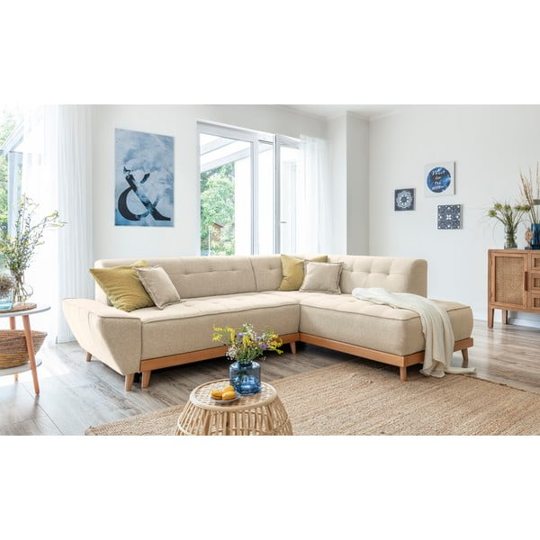Divano letto angolare beige (angolo destro) Dazzling Daisy - Miuform-image-4