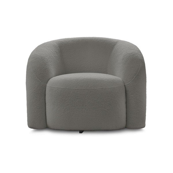 Poltrona grigia girevole con rivestimento in bouclé Elina – Bobochic Paris-image-3