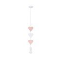 Lampadario per bambini bianco/rosa con paralume in metallo Hearts – Candellux Lighting
