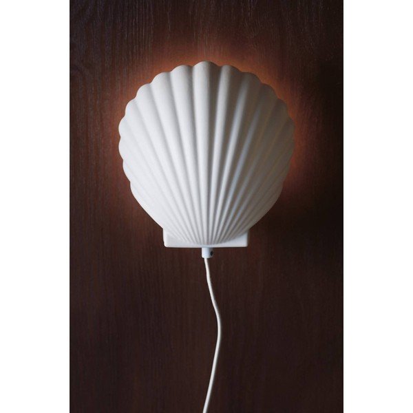 Lampada da parete bianca in gres con alimentazione a corrente Shelly – Jotex-image-1