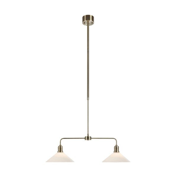 Lampadario bianco/color ottone in metallo con paralume in vetro Vela – Markslöjd
