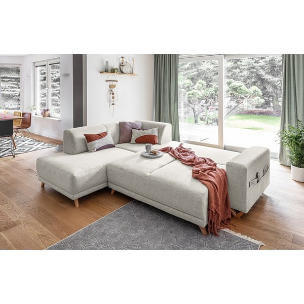 Divano angolare beige allungabile e con contenitore (penisola a sinistra/a L) Classy Sophie – Miuform-image-4