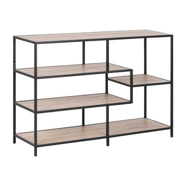 Libreria in rovere nero/naturale 114x78 cm Seaford - Actona-image-2