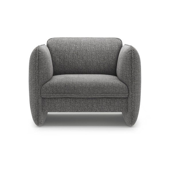 Poltrona grigio scuro con rivestimento in ciniglia Georgia – Micadoni -image-2