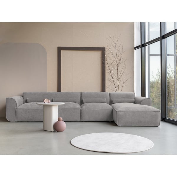 Divano angolare componibile in grigio chiaro (con penisola a destra) Flex Felix – Miuform-image-1