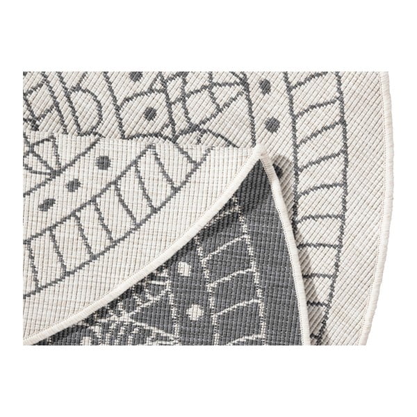 Tappeto da esterno grigio e crema , ⌀ 140 cm Porto - NORTHRUGS-image-3