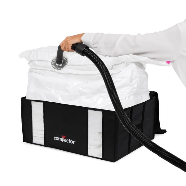 Set di organizer per vestiti sottovuoto/rinforzati in tessuto 2 pz 50x65x27 cm Black Edition – Compactor-image-3