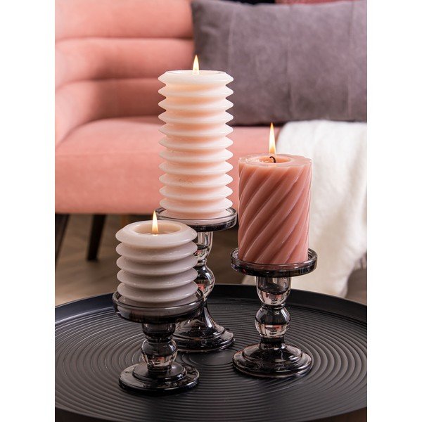 Portacandele in vetro grigio Art Glass Art - PT LIVING-image-1