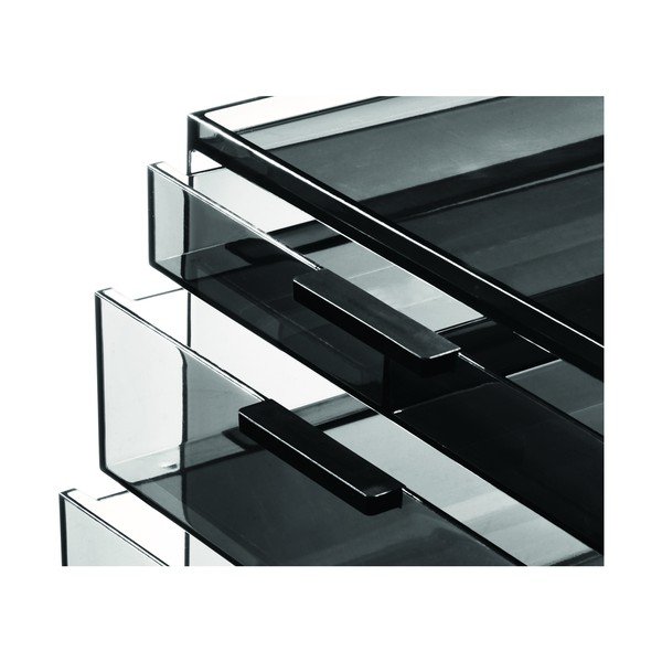 Organizzatore da bagno nero opaco per cosmetici in plastica riciclata - iDesign-image-4