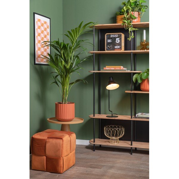Sgabello in velluto arancione Weaved - Leitmotiv-image-1