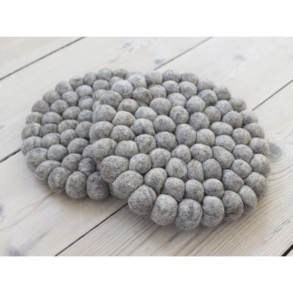 Sottobicchiere a sfera in lana marrone sabbiosa Sottobicchiere a sfera, ⌀ 20 cm - Wooldot