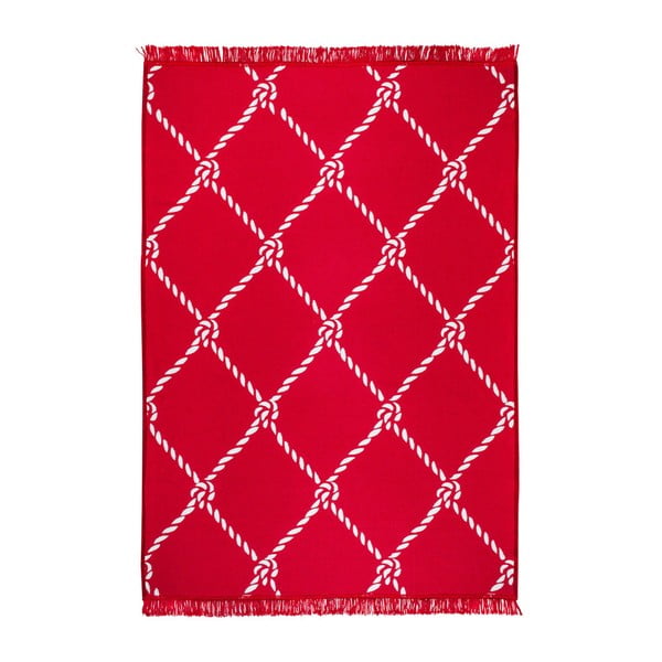Tappeto bifacciale rosso e bianco Corda, 80 x 150 cm - Cihan Bilisim Tekstil