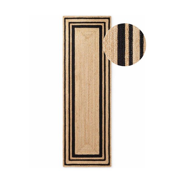 Passatoia nera/di colore naturale in iuta reversibile/tessuta a mano 70x200 cm Jutta – Hanse Home