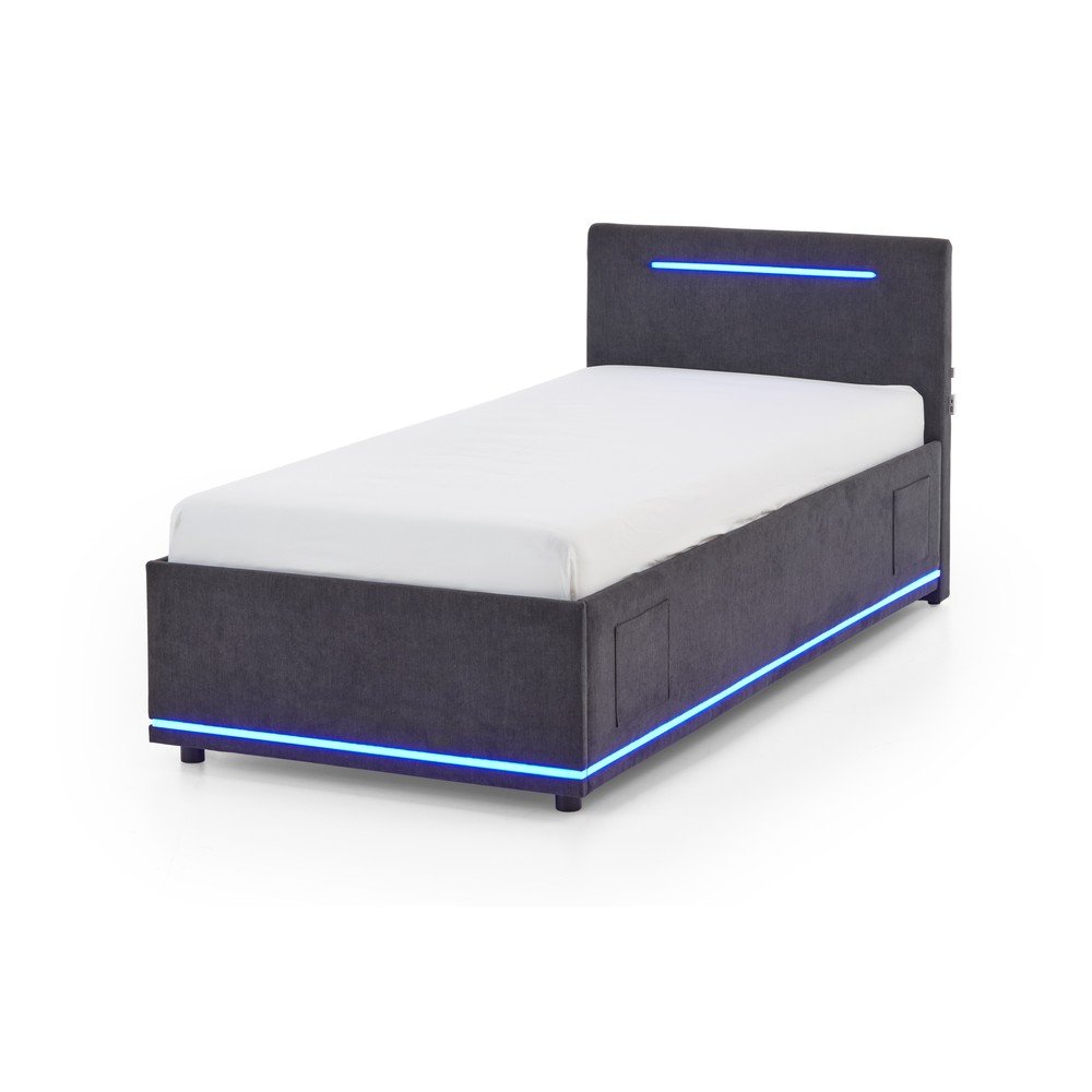 Letto da bambini grigio scuro imbottito rete non inclusa 90x200 cm Circle – Meise Möbel | Letti per bambini