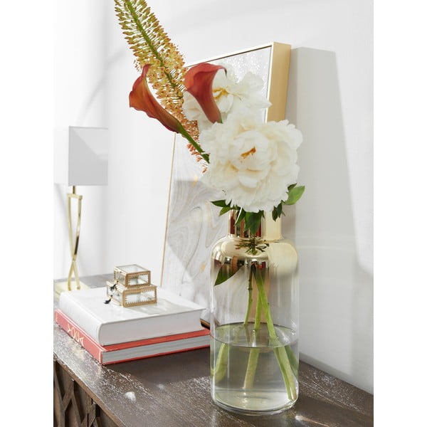 Vaso in vetro fatto a mano color oro Uma - Westwing Collection-image-1