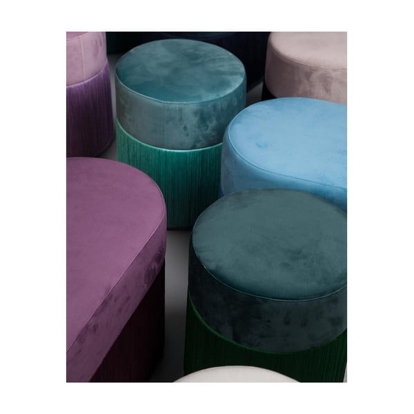 Pouf viola con rivestimento in velluto - Velvet Atelier-image-4