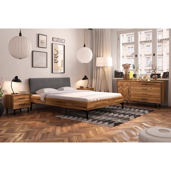 Letto matrimoniale in rovere con testiera imbottita 140x200 cm Abies 1 - The Beds-image-4