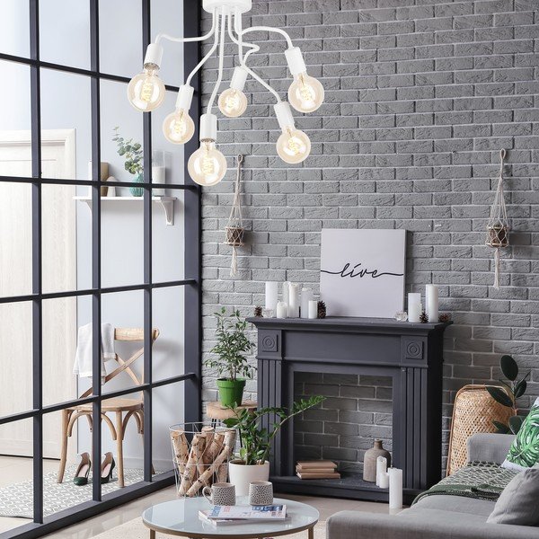 Plafoniera bianca Hilda - LAMKUR-image-2