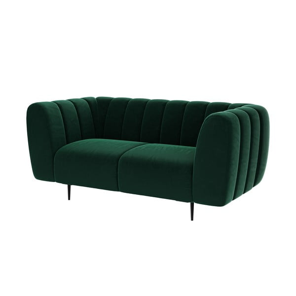 Divano in velluto verde scuro, 170 cm Shel - Ghado-image-3