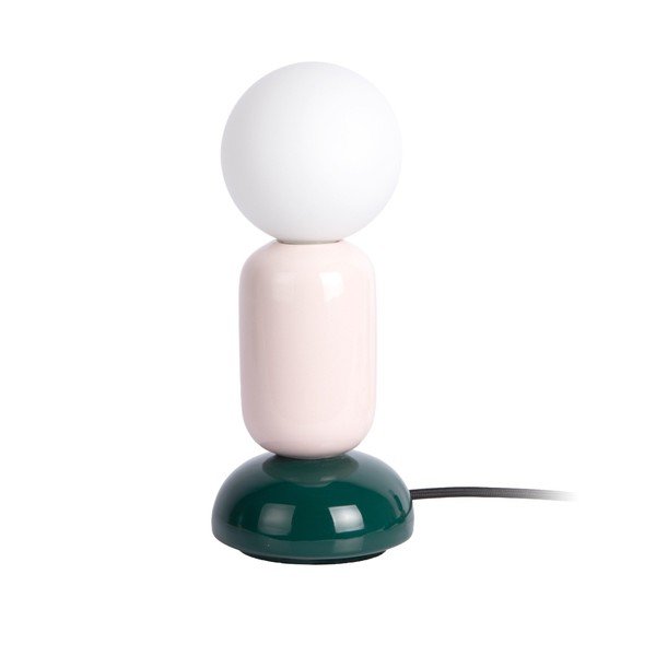 Lampada da tavolo verde scuro/rosa chiaro in ceramica (altezza totale 27 cm) Firenze Tube – Leitmotiv