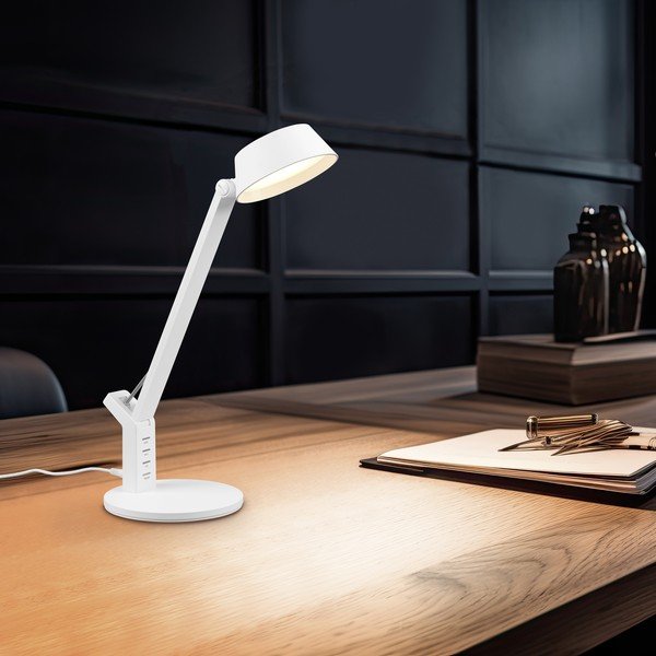 Lampada da tavolo LED bianco opaco con intensità regolabile (altezza totale 40 cm) Ava – Trio-image-4