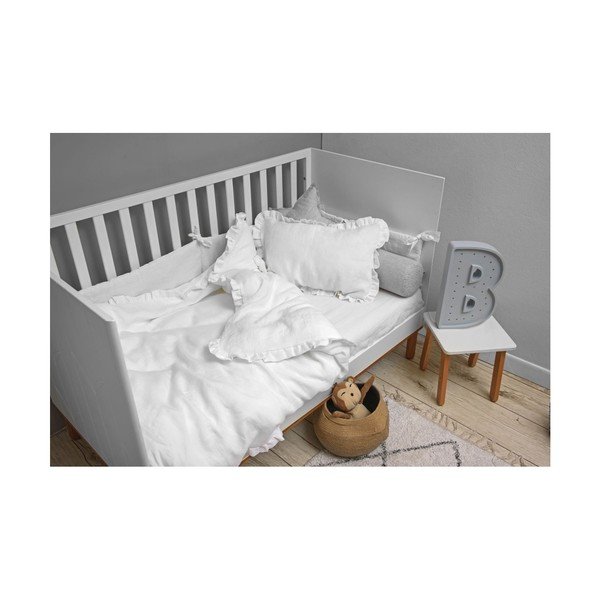 Lenzuolo di lino bianco per neonati Biancaneve, 90 x 200 cm - BELLAMY-image-1