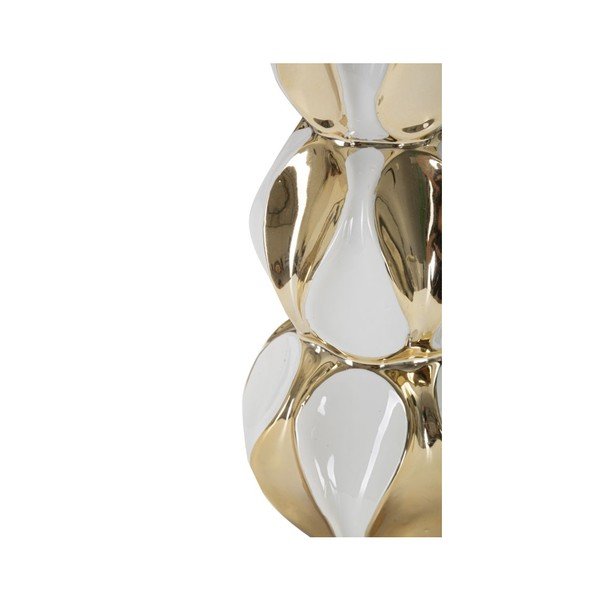 Lampada da tavolo bianca/dorata in ceramica con paralume in tessuto (altezza totale 46 cm) Glam Balls – Mauro Ferretti-image-2