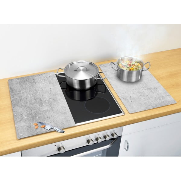 Set di copri fornelli in vetro temperato 2 pz 30x52 cm Concrete – Allstar-image-1