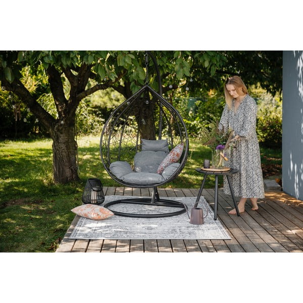 Poltrona sospesa grigio scuro in rattan artificiale Noela - Bonami Selection-image-1