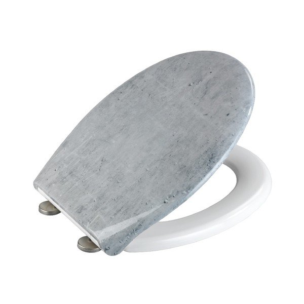 Sedile per wc con chiusura facilitata Easy , 44,5 x 37 cm Concrete - Wenko-image-1