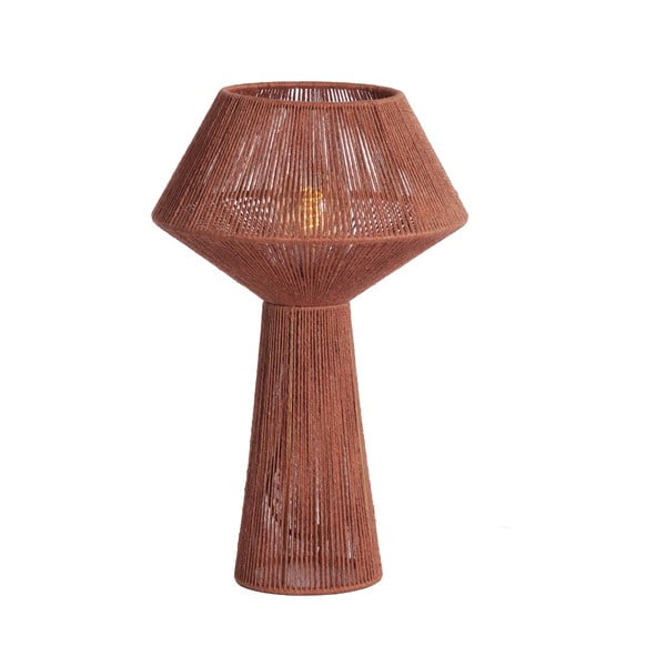 Lampada da tavolo rossa con paralume in juta (altezza 47 cm) Fugia - Light & Living-image-4