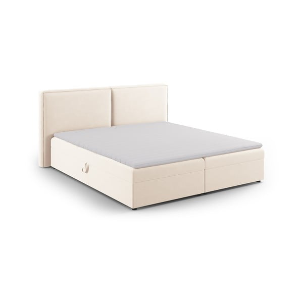 Letto boxspring crema con contenitore 160x200 cm Arendal - Cosmopolitan Design